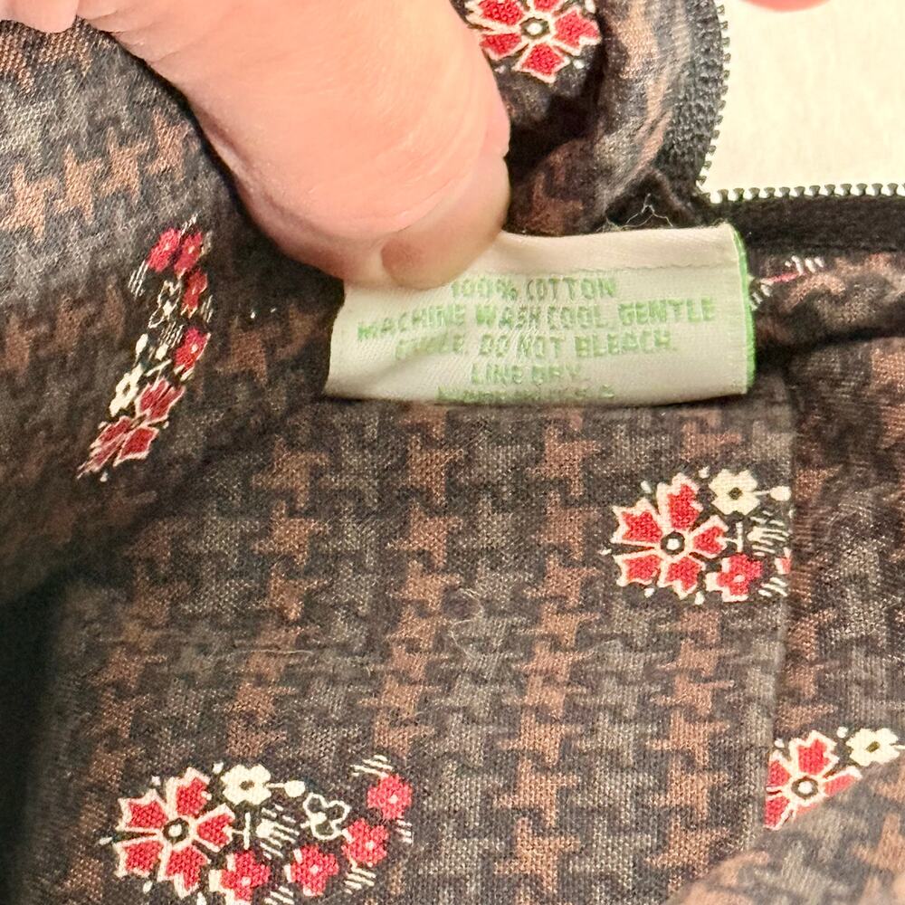 Vera Bradley Women's Brown Houndstooth & Floral Lucy Handbag & Wallet Retired - Picture 12 of 13